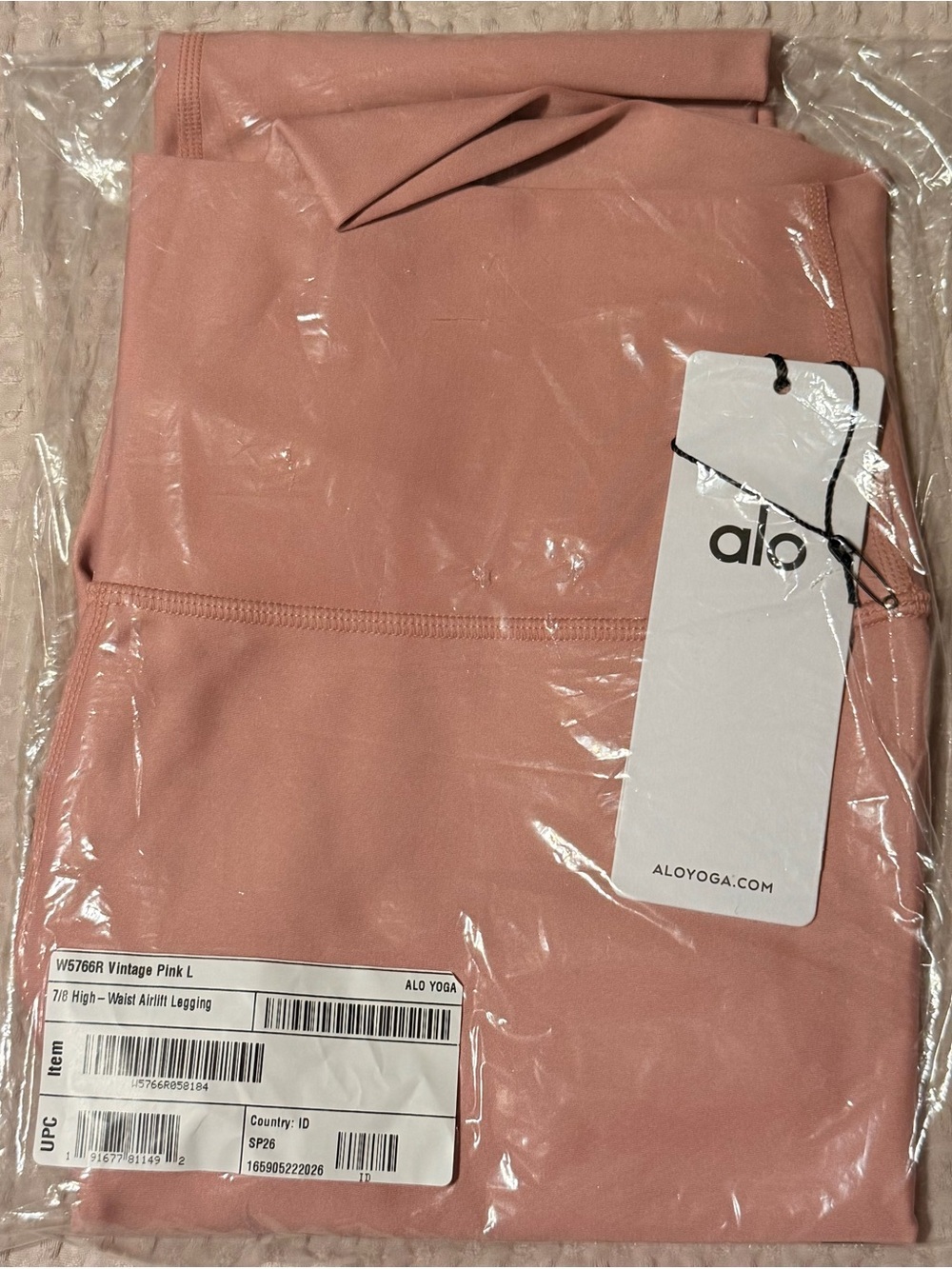 ALO Yoga 7/8 High-Waist Airlift Leggings - Dusty Rose Size L